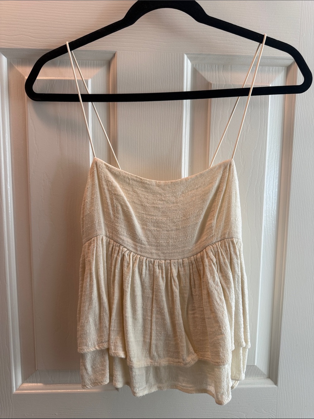Urban Outfitters Cream Double-Layered Spaghetti Strap Camisole